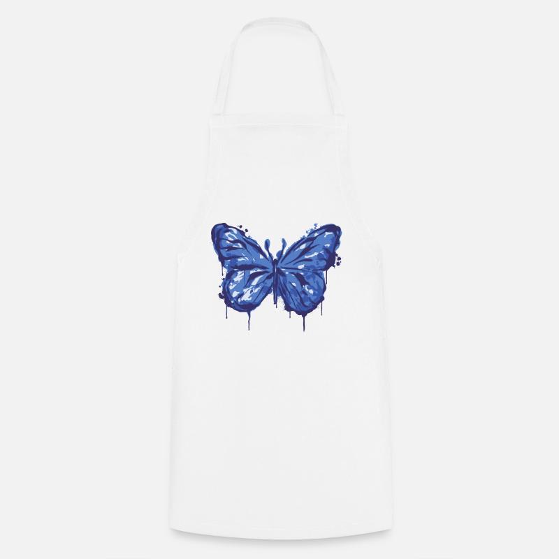 Schmetterling Tinte Tier Kunst cool Design - Kochschürze - Weiß