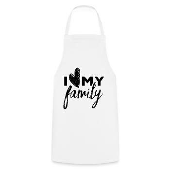 I Love My Family Family Family Parents - Cooking Apron - white - Front - AI Model Male 185 dark (185cm)