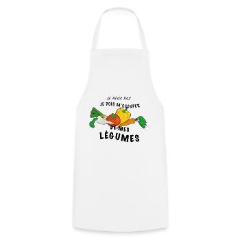 Je peux pas légumes jardin cadeau humour famille - Tablier de cuisine - blanc - Devant - AI Model Male 185 dark (185cm)
