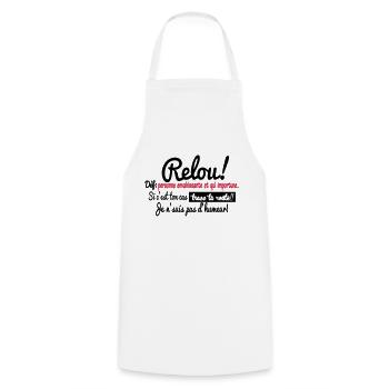 RELOU:définition!!! - Tablier de cuisine - blanc - Devant - AI Model Male 185 dark (185cm)