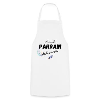 meilleur parrain de l'univers cadeau parrain - Tablier de cuisine - blanc - Devant - AI Model Male 185 dark (185cm)