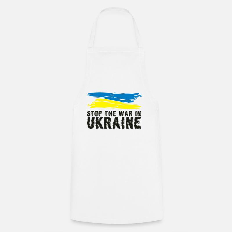 stop the war in Ukraine - Cooking Apron - white