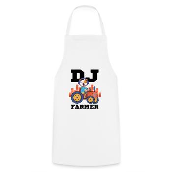 DJ Farmer Cat Farm Driving Tractor Music Funny - Cooking Apron - white - Front - AI Model Male 185 dark (185cm)