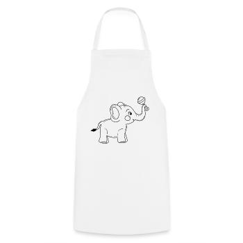 Baby Elefant - Kochschürze - Weiß - Vorne - AI Model Male 185 dark (185cm)