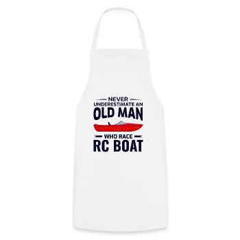 Rc Boat Racing Papa Motorboot Opa Vatertag - Kochschürze - Weiß - Vorne - AI Model Male 185 dark (185cm)