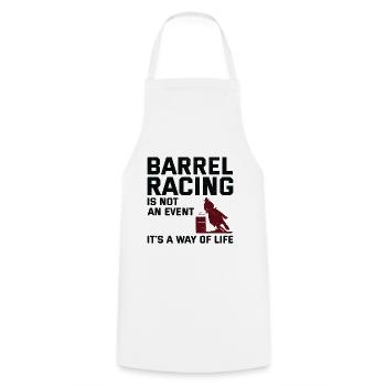 Barrel Racer Racing Reiten Reiten Rennen Rodeo - Kochschürze - Weiß - Vorne - AI Model Male 185 dark (185cm)
