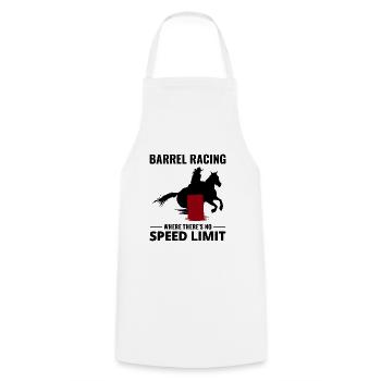 Barrel Racer Racing Reiten Reiten Rennen Rodeo - Kochschürze - Weiß - Vorne - AI Model Male 185 dark (185cm)