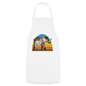 Éléphant - Tablier de cuisine - blanc - Devant - AI Model Male 185 dark (185cm)