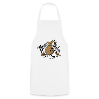 Money Maker living money bag - Cooking Apron - white - Front - AI Model Male 185 dark (185cm)