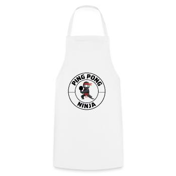 Ping Pong Master Tennis de Table Ninja Warrior Drôle - Tablier de cuisine - blanc - Devant - AI Model Male 185 dark (185cm)