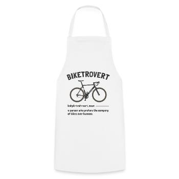 Biketrovert Funny Cycling Quote Introvert Cyclist - Cooking Apron - white - Front - AI Model Male 185 dark (185cm)