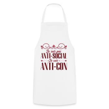 je ne suis pas anti sociale je suis anti-idiot - Tablier de cuisine - blanc - Devant - AI Model Male 185 dark (185cm)