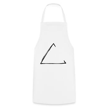 Hand-drawn triangle (1C, B, open) - Cooking Apron - white - Front - AI Model Male 185 dark (185cm)