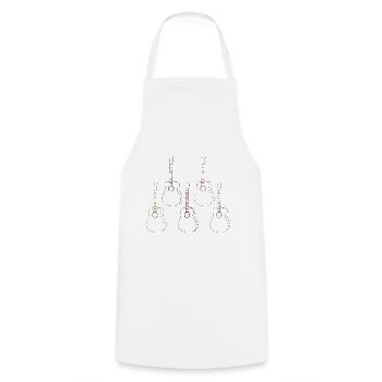 Basse Guitariste Musicien Bassiste - Tablier de cuisine - blanc - Devant - AI Model Male 185 dark (185cm)