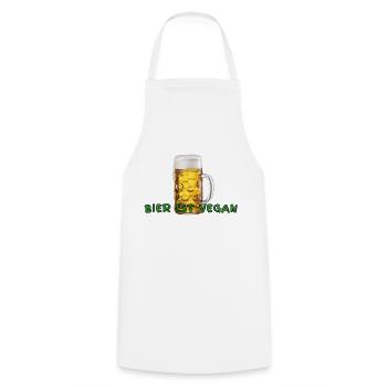 BIER ist vegan - Kochschürze - Weiß - Vorne - AI Model Male 185 dark (185cm)