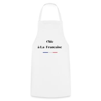 Chic à la française - Tablier de cuisine - blanc - Devant - AI Model Male 185 dark (185cm)