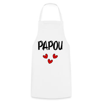 BONNE FÊTE PAPA. PAPA. FÊTE DES PÈRES. BONNE FÊTE - Tablier de cuisine - blanc - Devant - AI Model Male 185 dark (185cm)