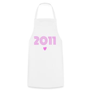 Born in 2011 girl - Cooking Apron - white - Front - AI Model Male 185 dark (185cm)