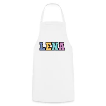 Name - Lena - Cooking Apron - white - Front - AI Model Male 185 dark (185cm)