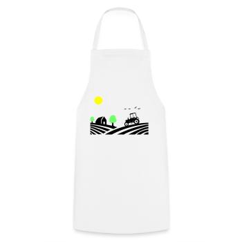 Ferme de tracteurs - Tablier de cuisine - blanc - Devant - AI Model Male 185 dark (185cm)