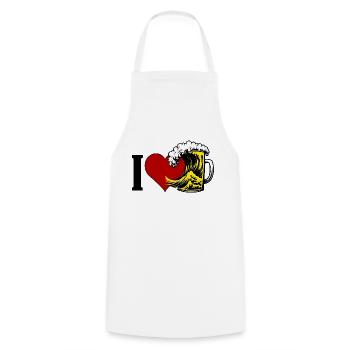 I Love Beer - Kochschürze - Weiß - Vorne - AI Model Male 185 dark (185cm)