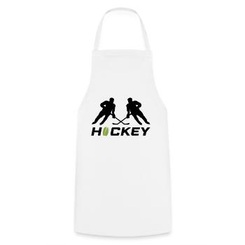 hockey - Kochschürze - Weiß - Vorne - AI Model Male 185 dark (185cm)