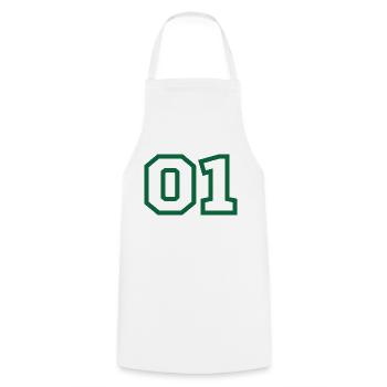 Numéro 1 sport vert - Tablier de cuisine - blanc - Devant - AI Model Male 185 dark (185cm)