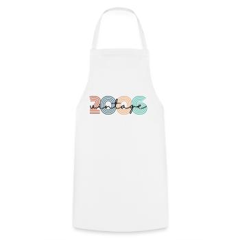 2006 vintage rétro - Tablier de cuisine - blanc - Devant - AI Model Male 185 dark (185cm)