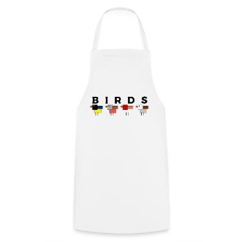 Oiseaux des jardins - Tablier de cuisine - blanc - Devant - AI Model Male 185 dark (185cm)