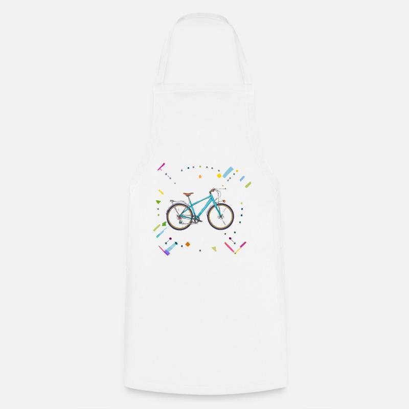 abstrait, dessin, vélo, coloré - Tablier de cuisine - blanc