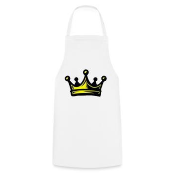 Crown King - Cooking Apron - white - Front - AI Model Male 185 dark (185cm)