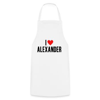 I Love Alexander Heart Graphic Name Gift - Cooking Apron - white - Front - AI Model Male 185 dark (185cm)