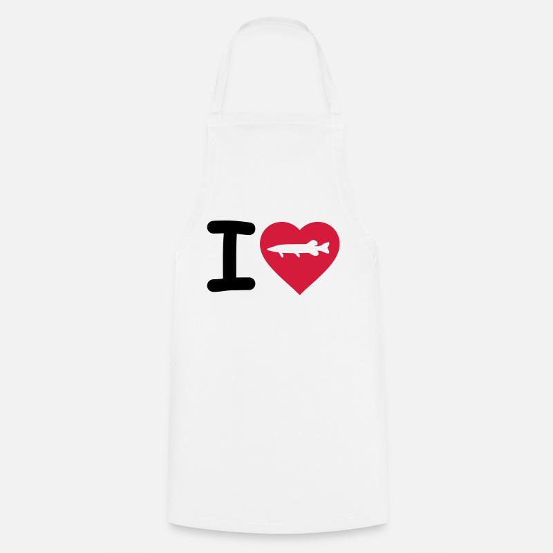 Fishing - I love pike - Cooking Apron - white