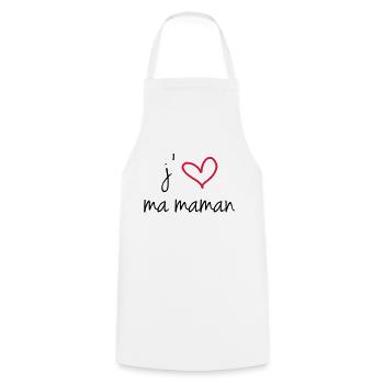 j'aime ma maman - Tablier de cuisine - blanc - Devant - AI Model Male 185 dark (185cm)