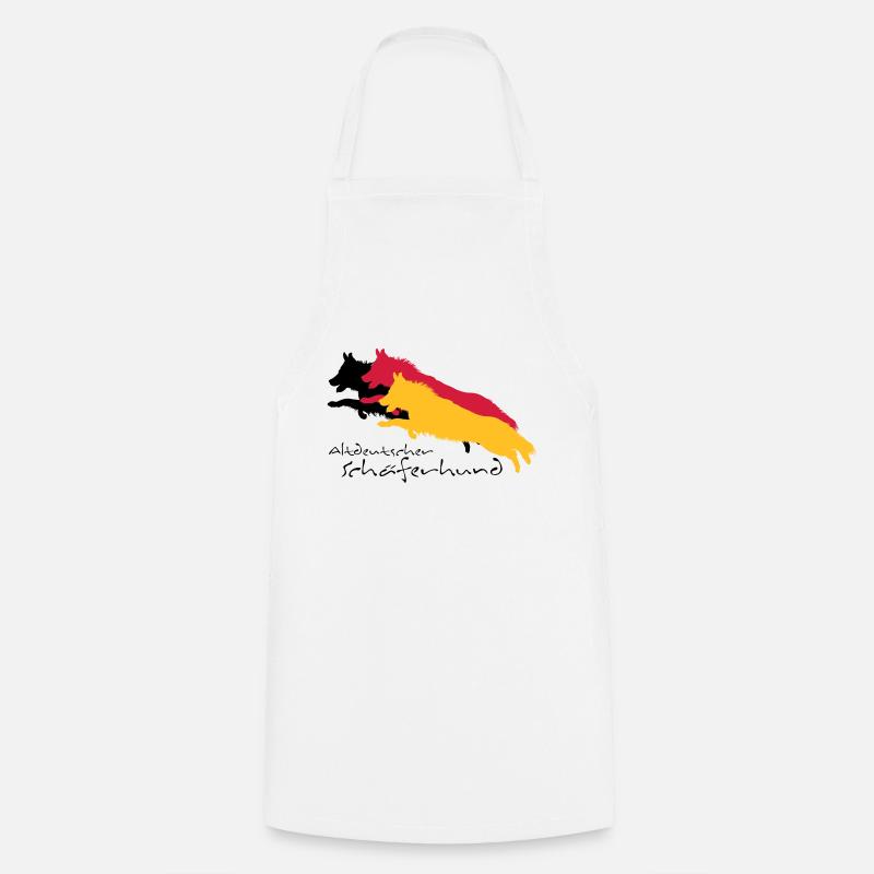 altdeutscher schäferhund - Kochschürze - Weiß