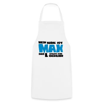 max - Cooking Apron - white - Front - AI Model Male 185 dark (185cm)