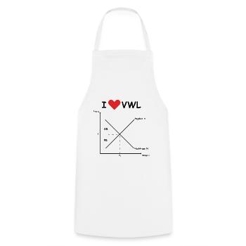 i heart vwl black - Cooking Apron - white - Front - AI Model Male 185 dark (185cm)