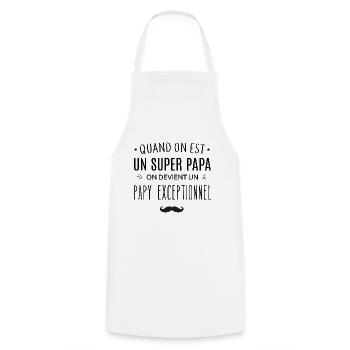Un super papa - Tablier de cuisine - blanc - Devant - AI Model Male 185 dark (185cm)