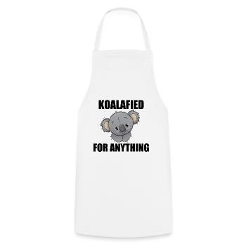 Koala Koalafied for anything - gift sayings - Cooking Apron - white - Front - AI Model Male 185 dark (185cm)
