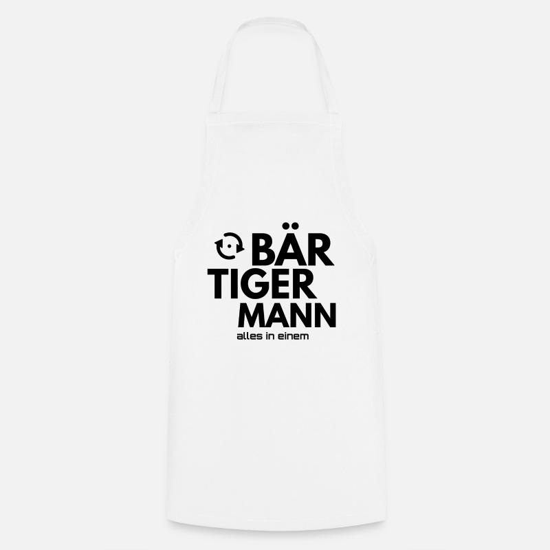 BÄR TIGER MANN - Kochschürze - Weiß