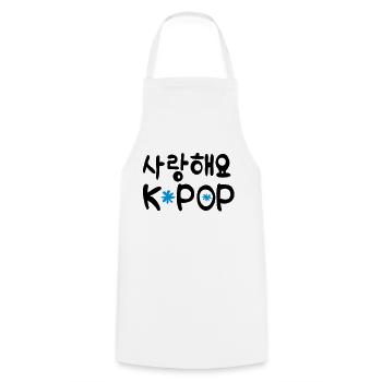 Sarang hae yo KPOP - Tablier de cuisine - blanc - Devant - AI Model Male 185 dark (185cm)