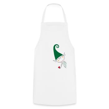 Elf Christmas elf brownie gift - Cooking Apron - white - Front - AI Model Male 185 dark (185cm)