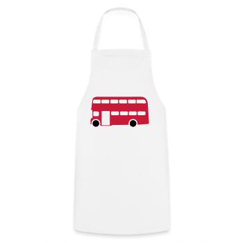 Englisch Englisch-Bus 1 - Kochschürze - Weiß - Vorne - AI Model Male 185 dark (185cm)