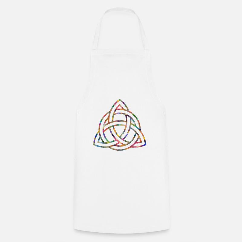 Celtic knot, colorful pattern - Cooking Apron - white
