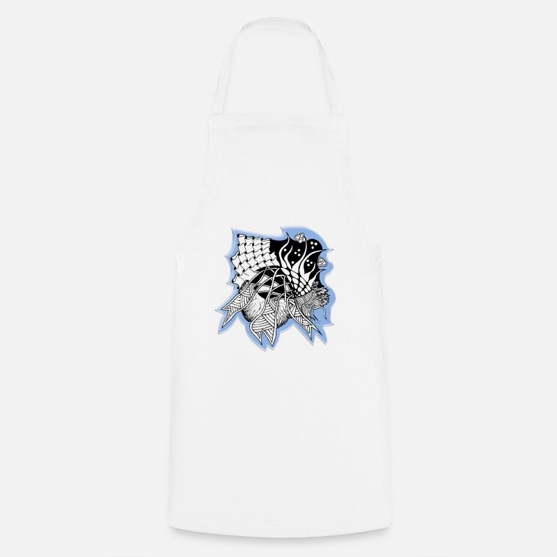 Concours de modèles de verre Zentangle - Tablier de cuisine - blanc