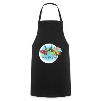 Voyages - Tablier de cuisine - noir - Devant - AI Model Male 185 dark (185cm)