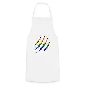 LGBT Wunde Gay Pride Regenbogen Coming Out - Kochschürze - Weiß - Vorne - AI Model Male 185 dark (185cm)