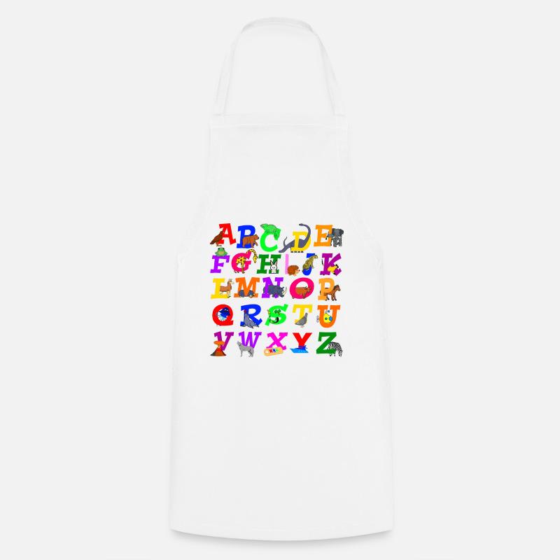alphabet - Cooking Apron - white