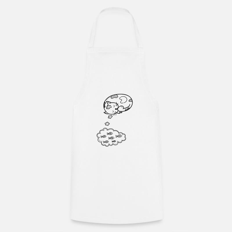 Cat kitty meow cat lady gift idea - Cooking Apron - white