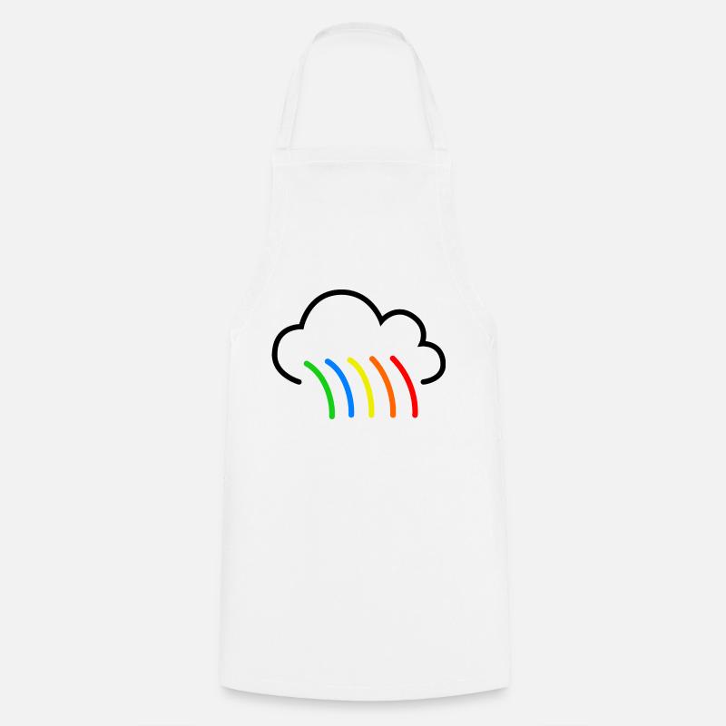 Nuage arc-en-ciel - Tablier de cuisine - blanc